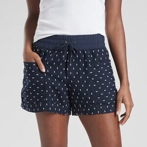Athleta Cabo Tide Linen Short Size 0 Diamond Navy